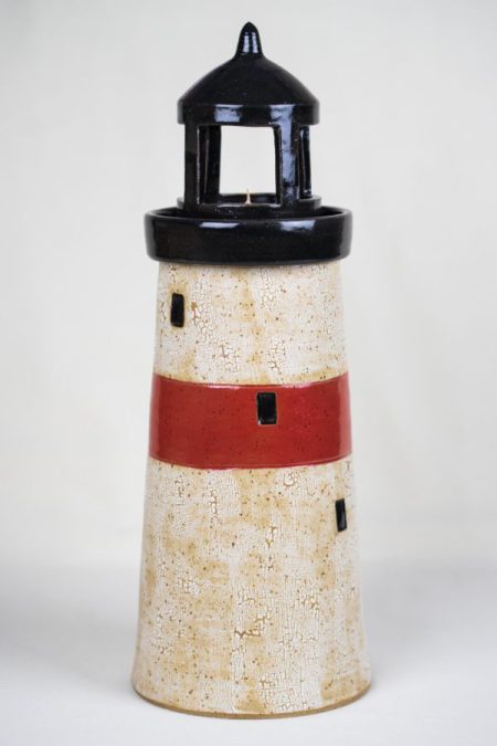 Red Lighthouse Urn